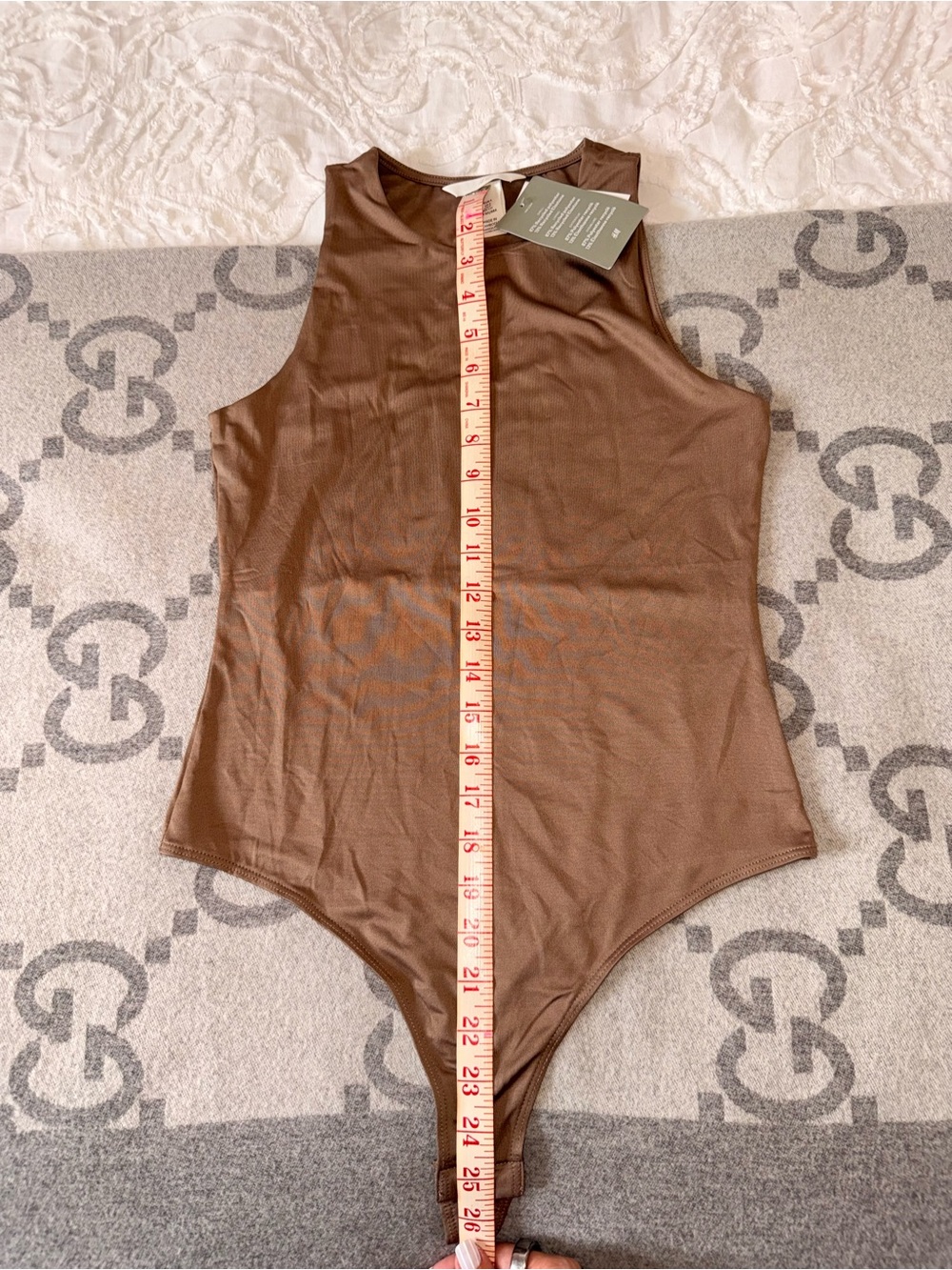 NWT H&M Brown/Beige Sleeveless One-Piece Bodysuit - Picture 5 of 7